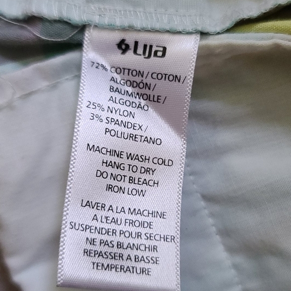 Lija Knee Length Green Yellow Plaid Bermuda Shorts Size 8 - Picture 4 of 5